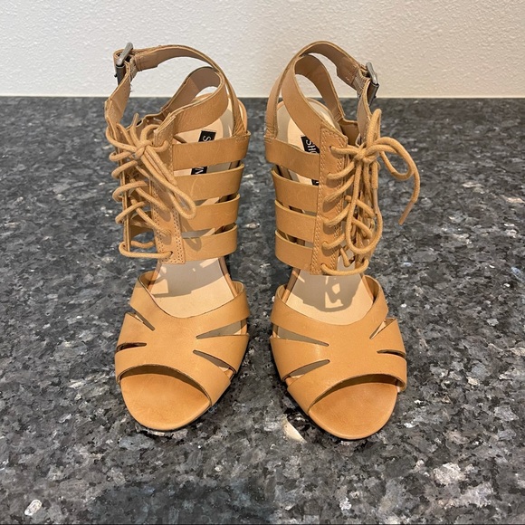 Shoemint gladiator stiletto buckle leather tan - Picture 2 of 9